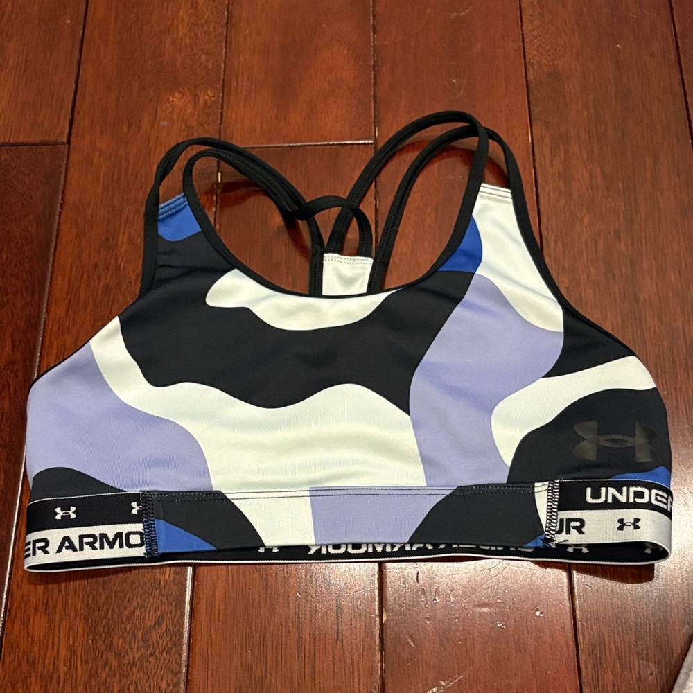 Under Armour Black White Lavender Camo Sports Bra
